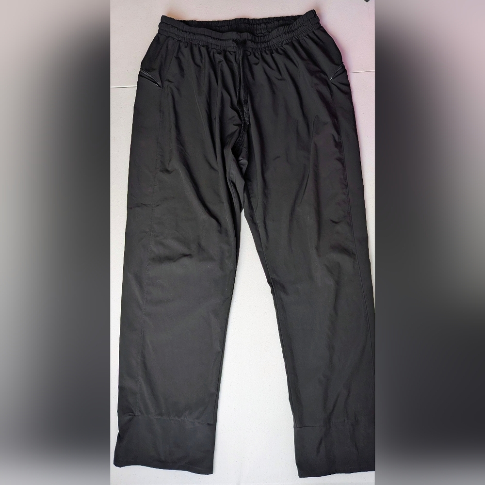 Champion Men's Black Track Pants Drawstring Side Zip Large Streetwear